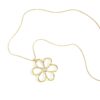 Elegant gold flower necklace with crystal center. A timeless floral pendant necklace perfect for everyday wear or special occasions. Lightweight, stylish, and ideal as a gift.