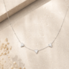 Silver Glow Necklace Heart silver necklace with three hearts