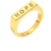 hope gold signet ring in 18k gold stainless steel