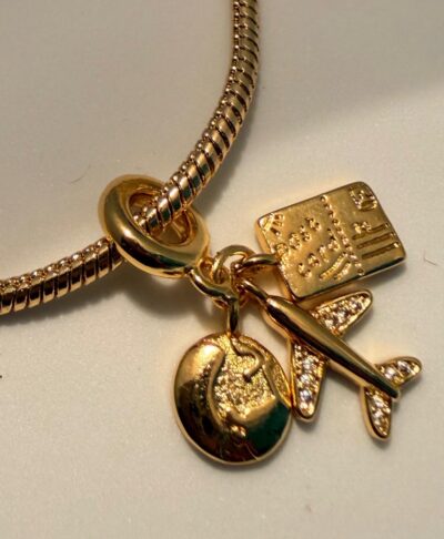 Gold Plated Charm Snake Chain Bracelet | Wild Lola Jewellery