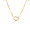 necklace hoop gold Silver Link Necklace, Stainless Steel Minimal Chain with Statement Clasp (42–45 cm)