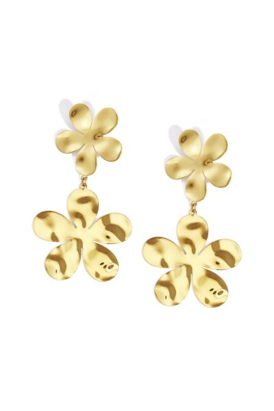 Golden Bloom Statement Earrings  Stainless Steel