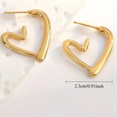 Wild Lola Golden Heart Hoop Earrings