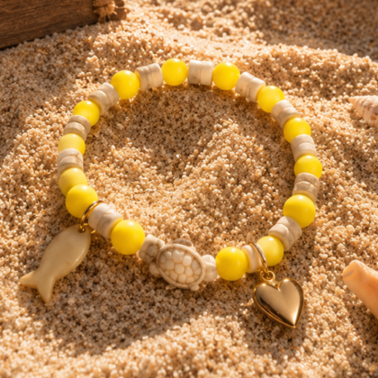 1 Wild Lola Sunshine Turtle Bracelet with golden heart