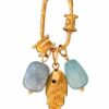 Ibiza fish Gold stainless steel Ibiza fish necklace with blue charms