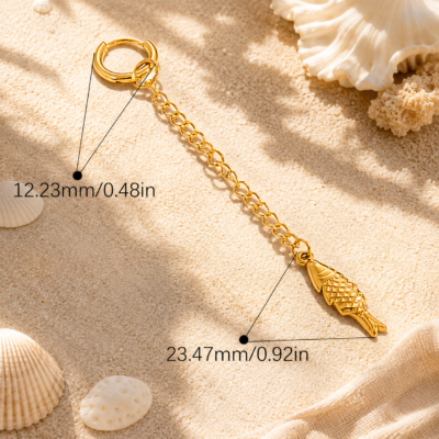 Ibiza Fish Bikini Charm – Gold Stainless Steel